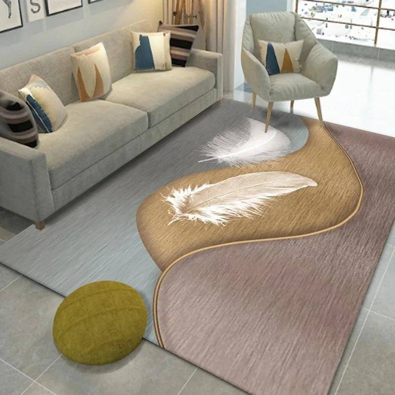 Modern Simple Printed Feather Carpet Living Room Full Floor Mat Bedroom Bed Blanket Study Table and Chair Mat 800MMx1600M