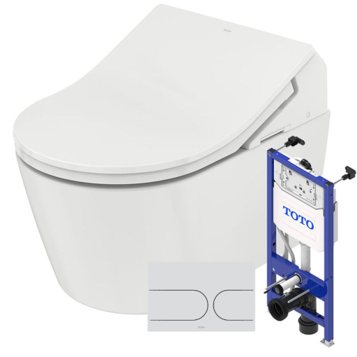 Toto Washlet RXE væghængt douchetoiletsæt, hvid trykplade