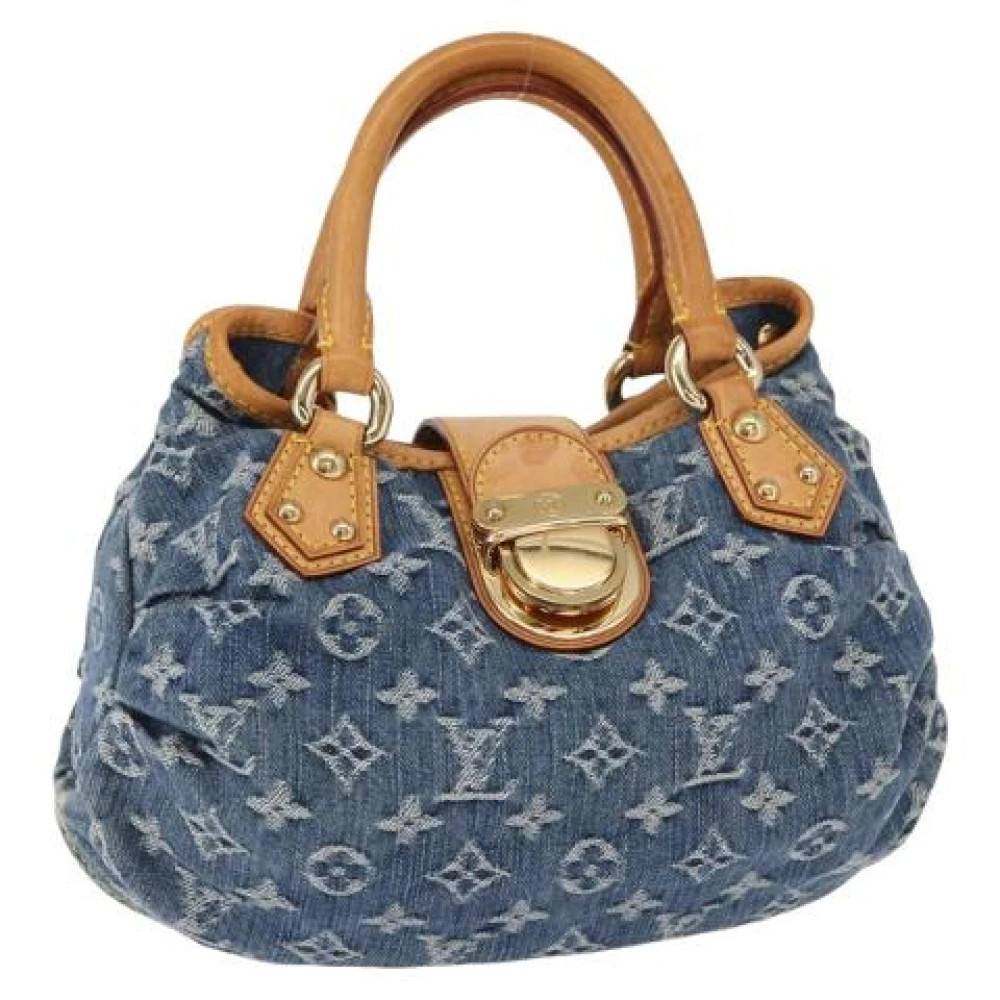 Louis Vuitton Vintage Pre-owned Canvas Håndtaske - Vintage - Dame - Blå - ONE SIZE - Uld
