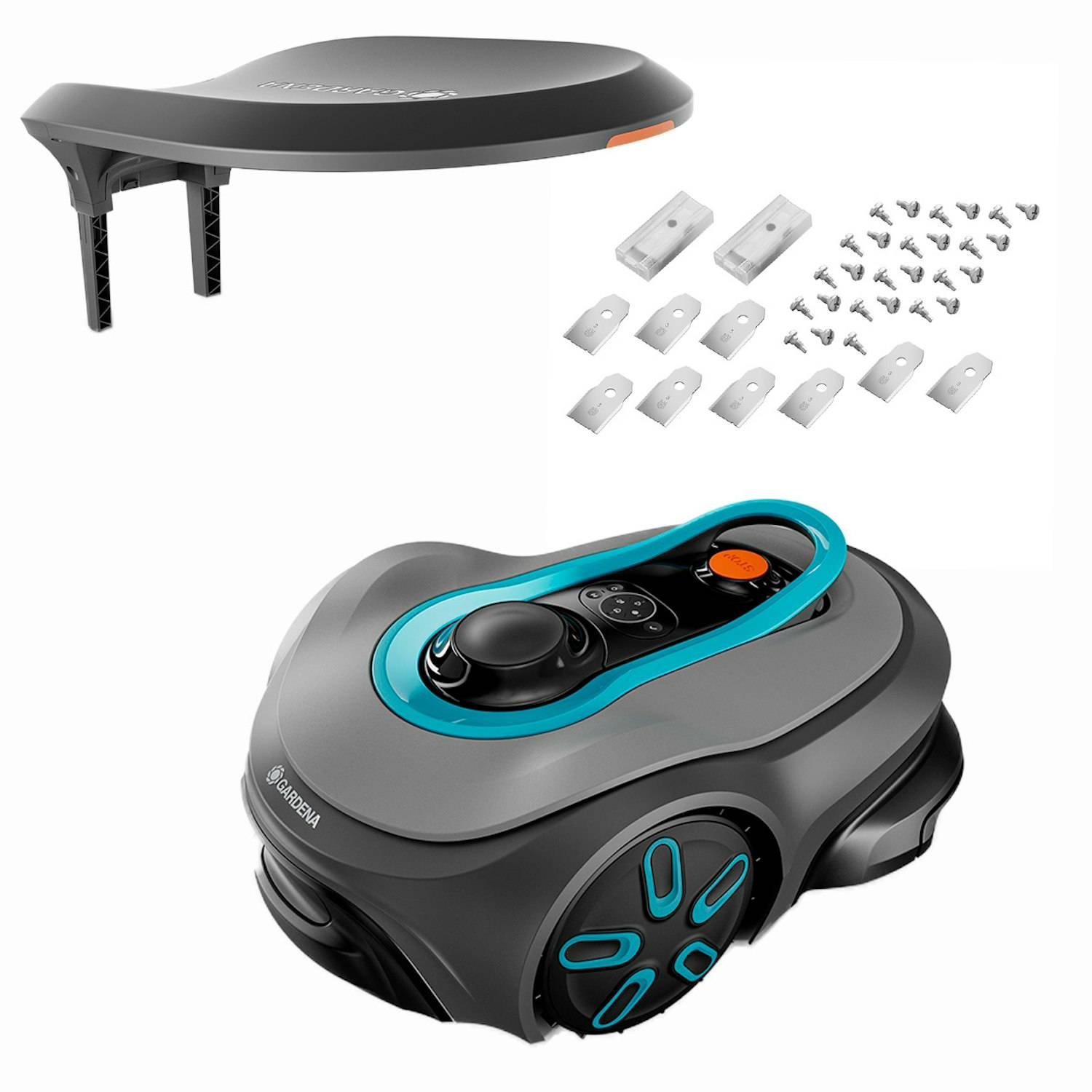 Robotgräsklippare Gardena Smart Sileno Free 900 Utan Slinga Storpack med Robothus & Reservkniv