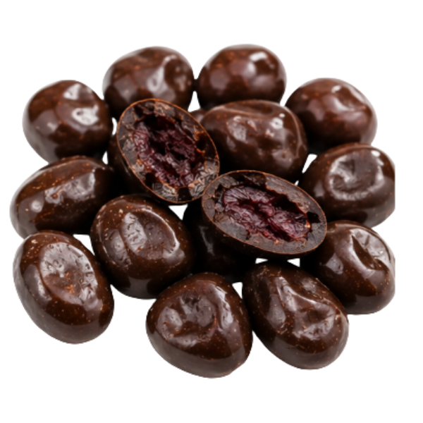 Tørrede tranebær med mørk chokolade