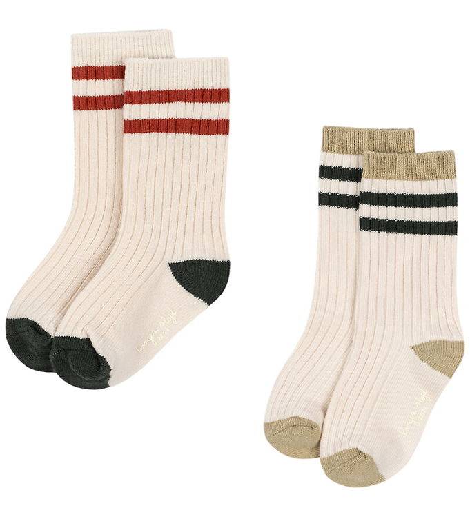 Konges Sløjd Strumpor - 2-pack - Green Stripe - Konges Sløjd - 17/18 - Strumpor