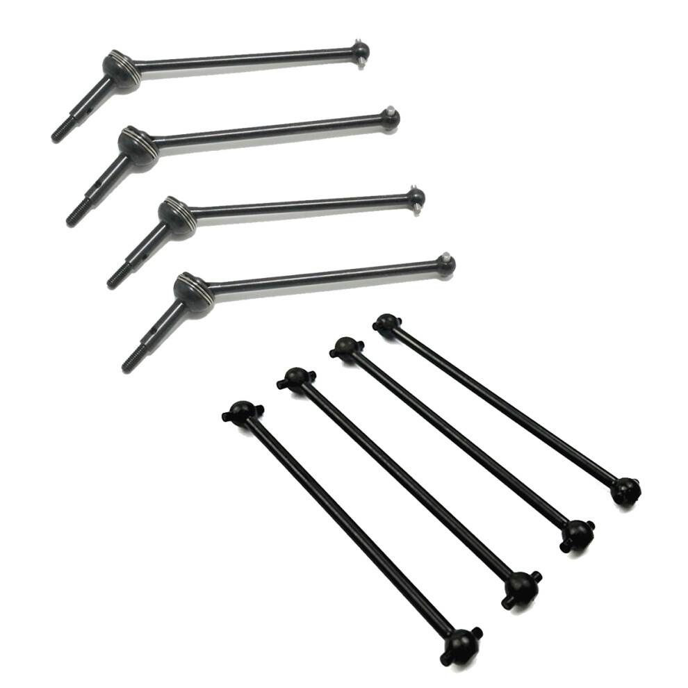 2 Set RC Car Part: 1 Set Metal Dog Bone Drive Shaft & 1 Set Steel Front Rear Universal CVD Drive Shaft