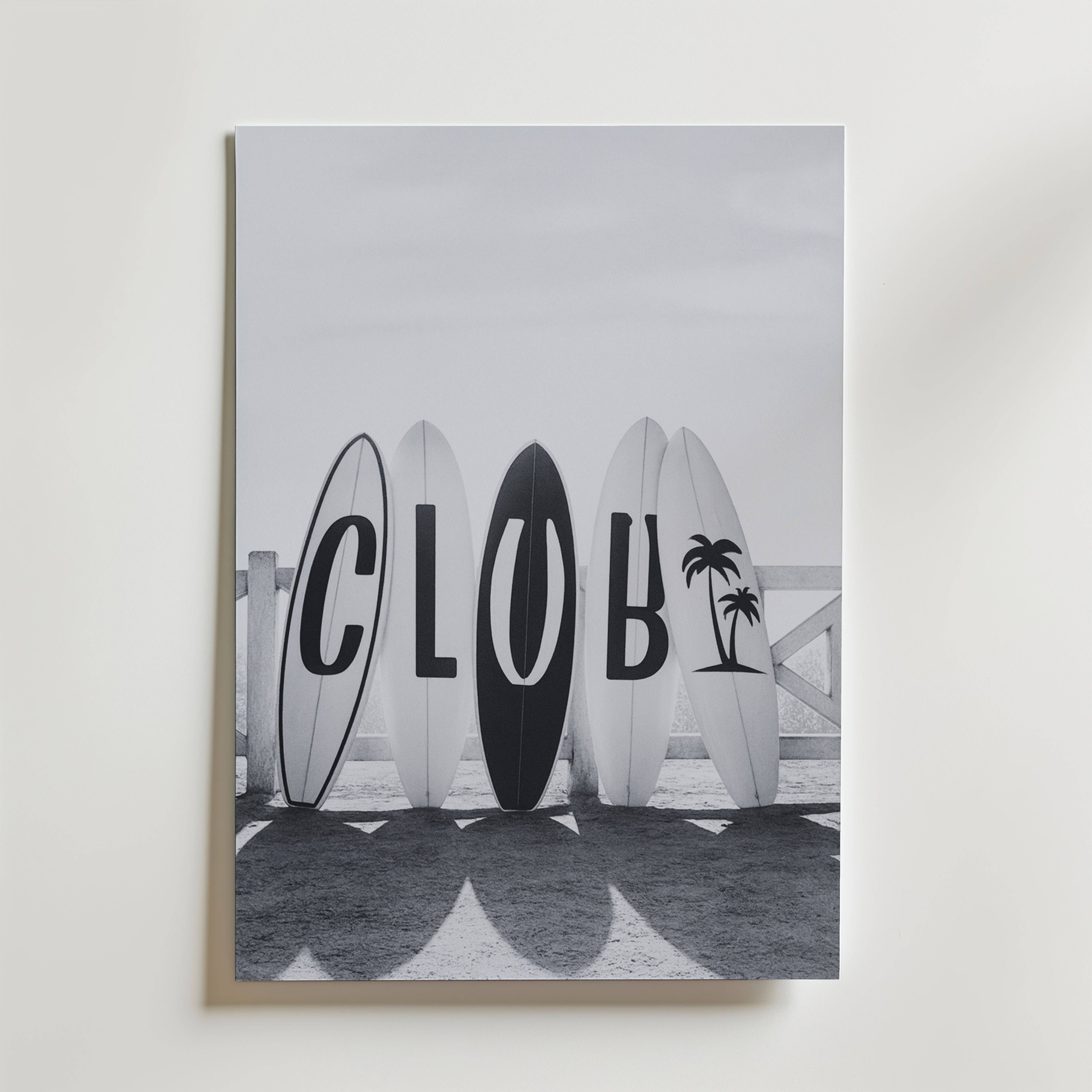 Surf Club Poster - Premium Canvas 100x140 cm Utan passepartout