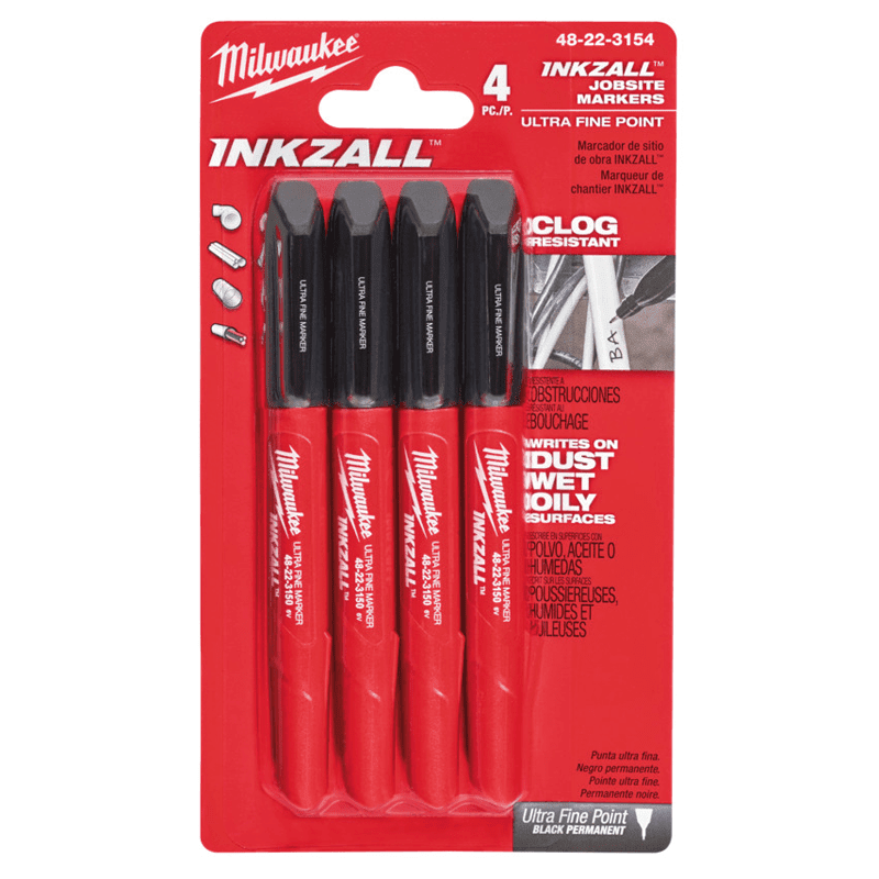 Märkpenna Milwaukee Permanent ultra fine 4-pack