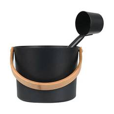 Finsk Sauna Aluminiumspand, Sæt med langskaftet ske, Saunaspand, Badeværelse, Sauna Dampbadstilbehør