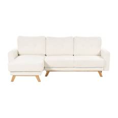 Faustin Hörnbäddsoffa 3-sits - Vit/Ljust trä Vit,Brun