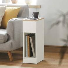 Nattduksbord med låda för boxmadrass, soffbord, sidobord, smalt telefonbord, nattduksskåp, vit B x H x D ca: 20 x 60 x 35 cm FBT111-WN - Vitt (20*35*60 cm)