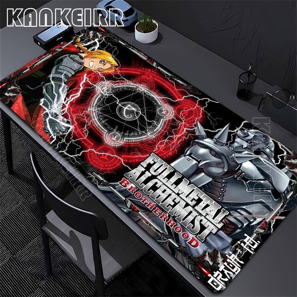 Musmatta Fullmetal Alchemist Musmatta Spel Spelare Stor Skrivbordsmatta Tangentbord Anime Spelare Komplett Kawaii PC-tillbehör Matta gray