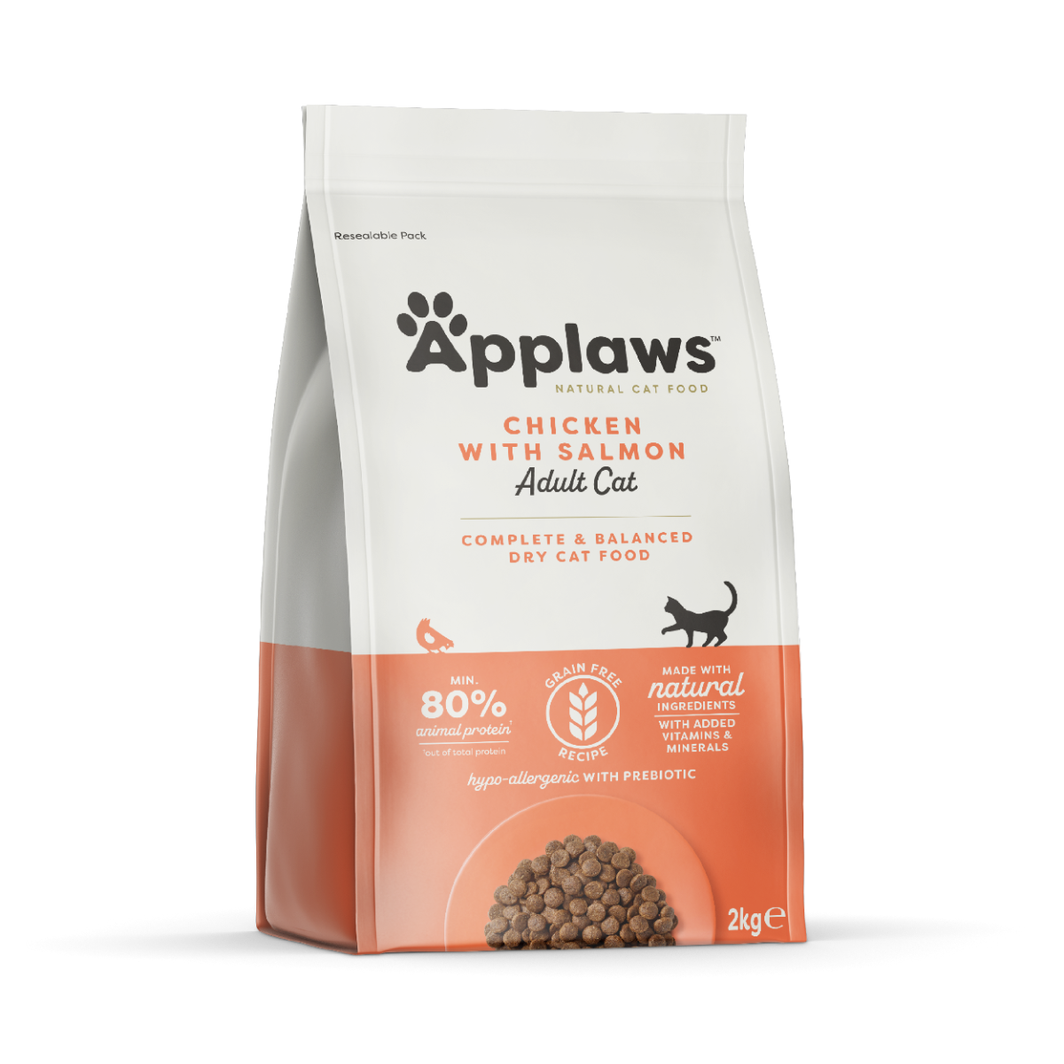 Applaws - Torrfoder till katt Vuxen Kyckling, Lax - 2 kg
