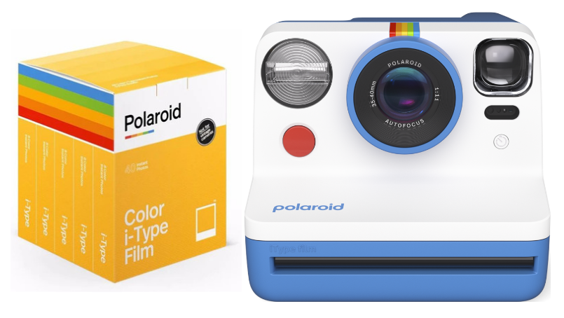 Polaroid - Now Gen 2 Camera Blue + Color film I-Type 40-pack - Bundle - Fri fragt og klar til levering - Prismatch