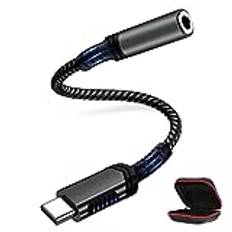 ACAGET USB C-hörlursadapter USB C till 3,5 mm jack adapter aux-adapter typ C ljudadapter headset adapter för iPhone 15 Pro Max Samsung Galaxy A35 A55 A34 S23 S22 Ultra S21 FE Oneplus 12 11 Pixel 8 7