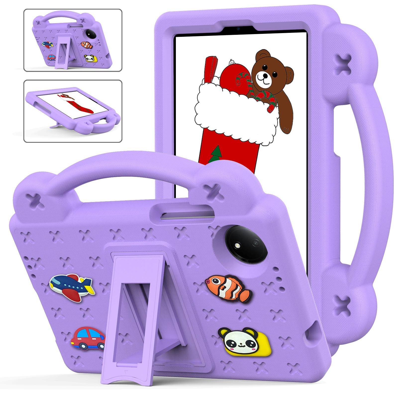 Barn EVA Ställ DIY Fodral för Xiaomi Redmi Pad SE 8.7 Tum 2024 8.7  Tablet Skydd för Redmi Pad SE 11 Tum 2023 Skyddsskal violett