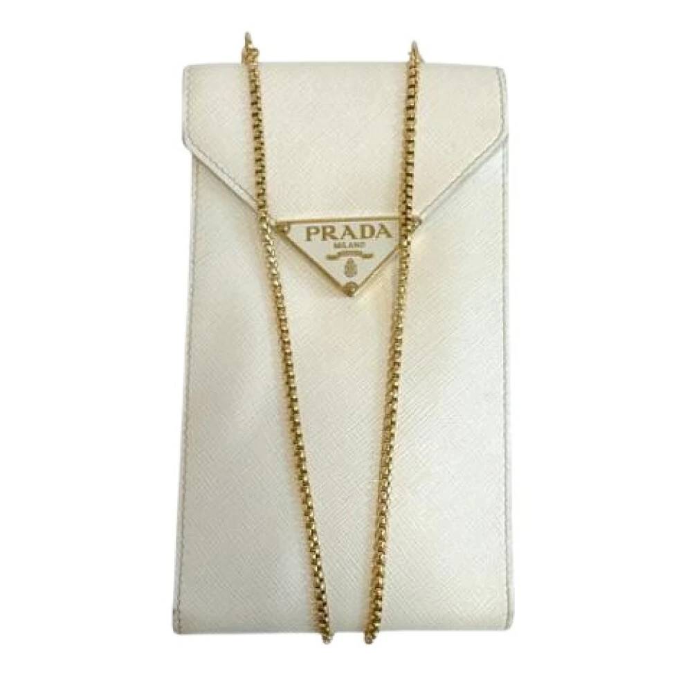 Prada Vintage Pre-owned Vintage Skuldertaske - Vintage - Dame - Hvid - ONE SIZE - Uld