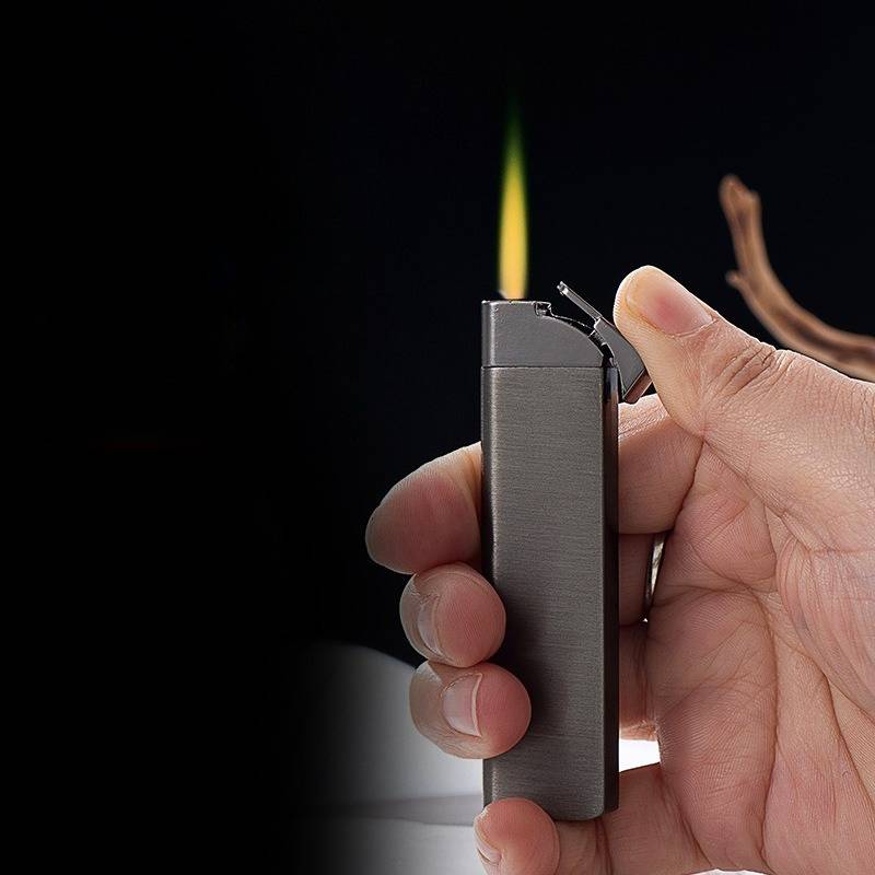 Ultra-thin Windproof Lighter Mini Turbo Jet Green Flame Torch Lighter Butane Gas Inflatable Lighters Smoking Accessories