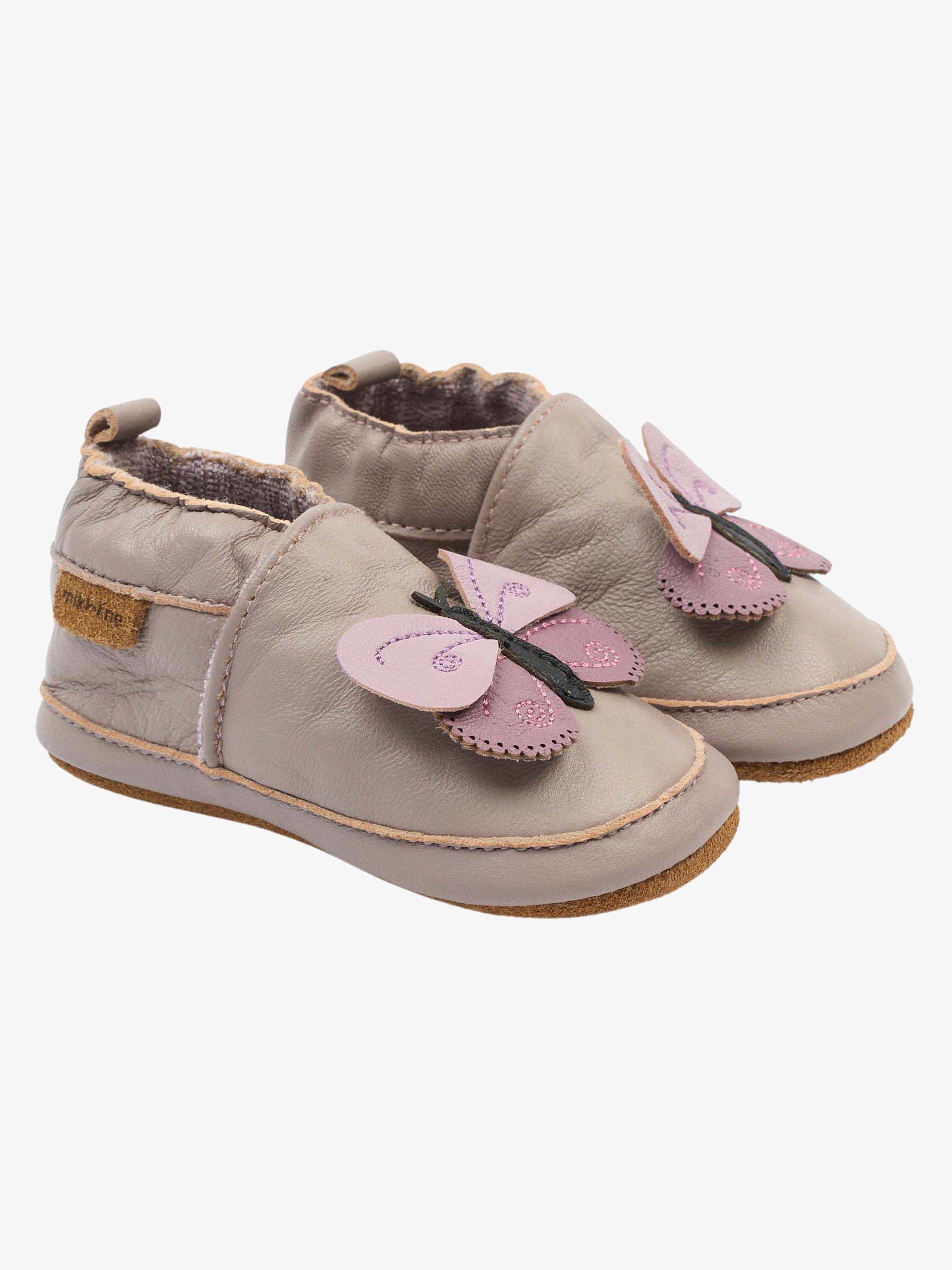 Mikk-Line Leather Innetofflor, Butterfly, 0-6 mån