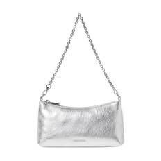 Coccinelle, Taske, Dame, Grå, ONE SIZE, Uld, Sølv Metallic Kæde Clutch Taske