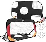 Kapler Pop-Up fotbollsmål set om 2 i tyska nationella färger: 120 cm x 75 cm – perfekt för trädgård och utomhusspel, barnvänlig – set om 2