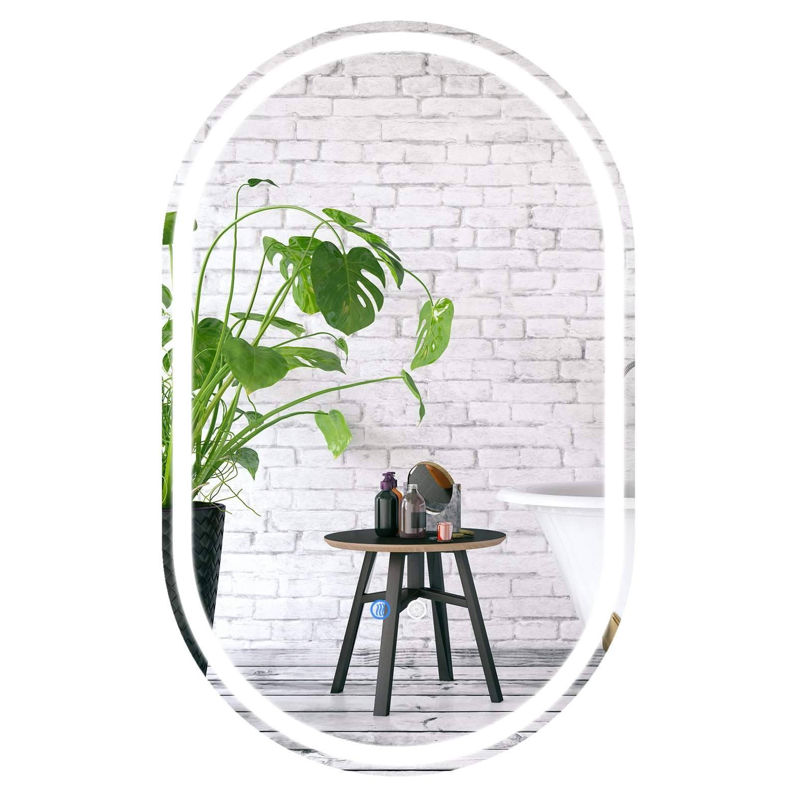 LED-badrumsspegel – 80x50 cm, imfri, justerbar belysning