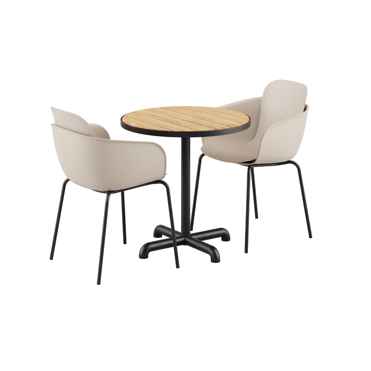 SACKit Kirra Cafe Table Noir & 2 Patio Chair No. One