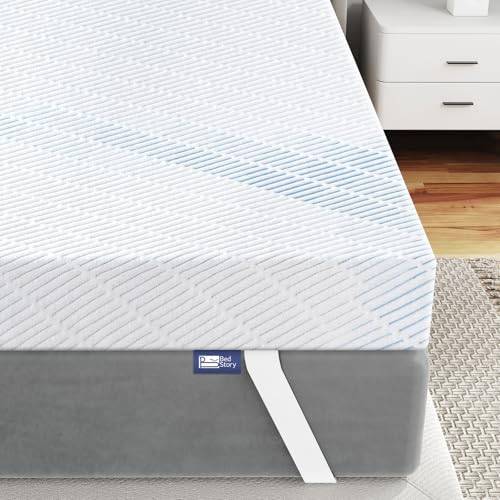 BedStory Gel Topper 140x200cm 10cm Höhe Matratzentopper aus Gel Memory Foam，H3&H4 Gel Schaum Bambus Topper mit atmungsaktivem Bezug für Wohnwagen Schlafsofa Boxspringbett