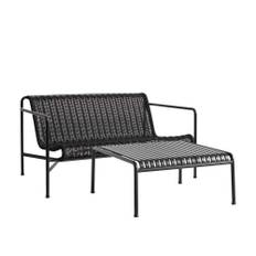 HAY - Palissade cord loungegrupp med loungesoffa & lågt trädgårdsbord anthracite - Loungegrupper utomhus