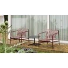 HAY Neu Table Low + Palissade Lounge Chairs Low Havemøbelsæt - Anthracite/Iron Red