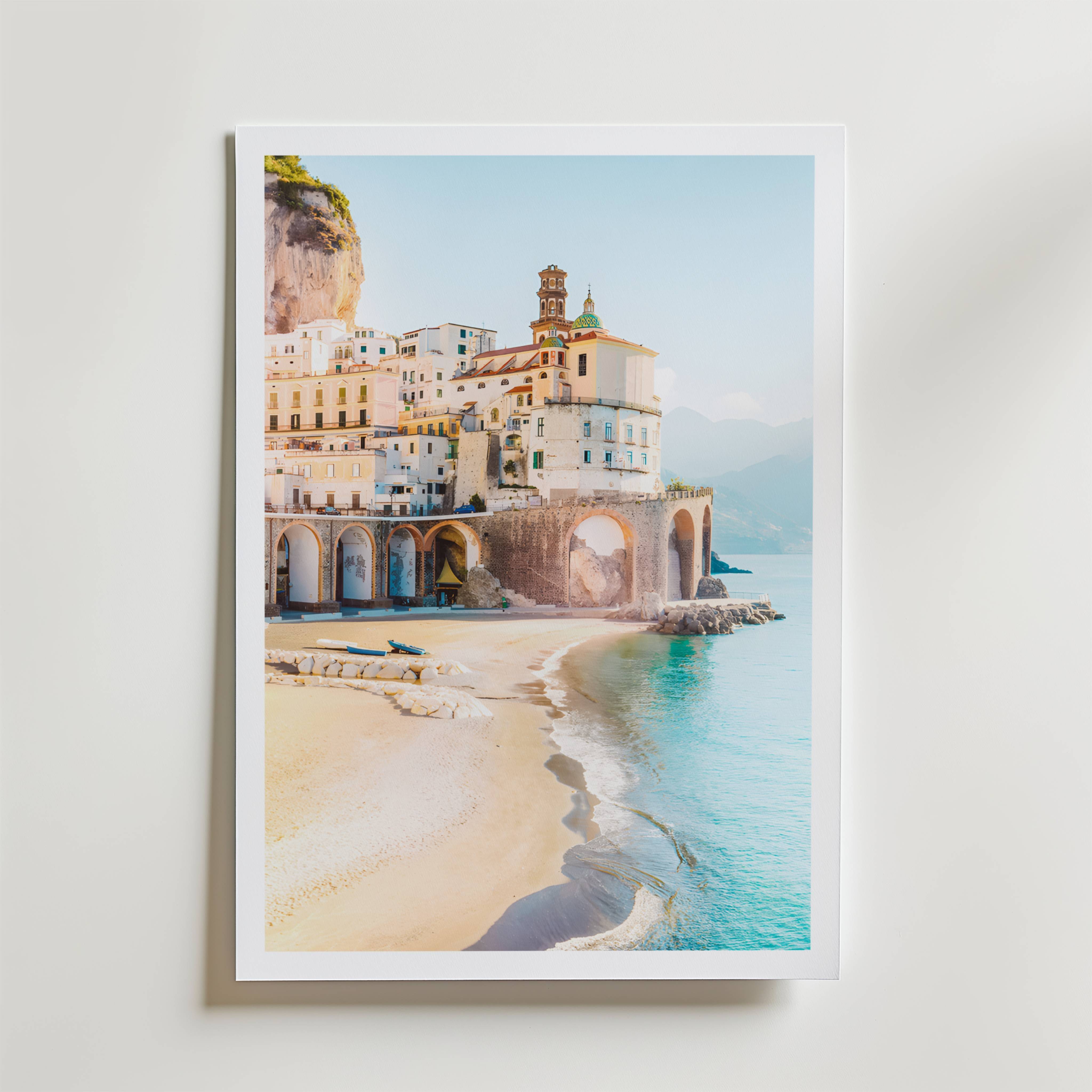 Coastal Village Escape Poster - Fine Art Poster 40x50 cm