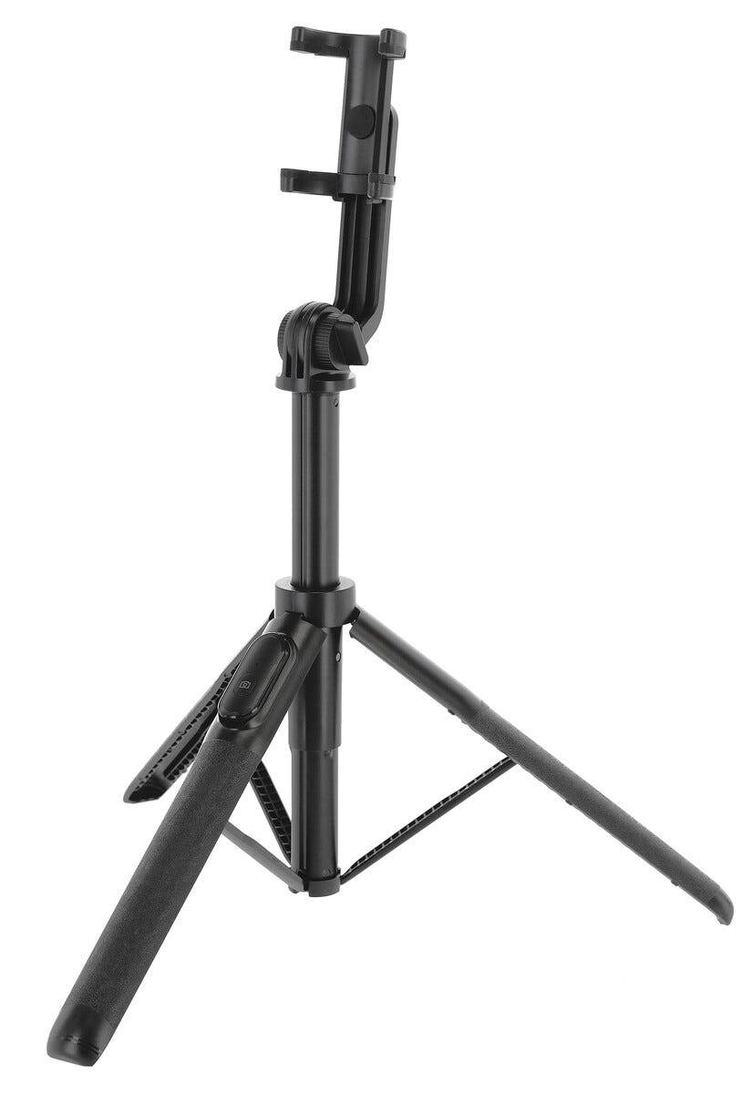 Clas Ohlson Selfiepinne med tripod och fjärrutlösare, Svart
