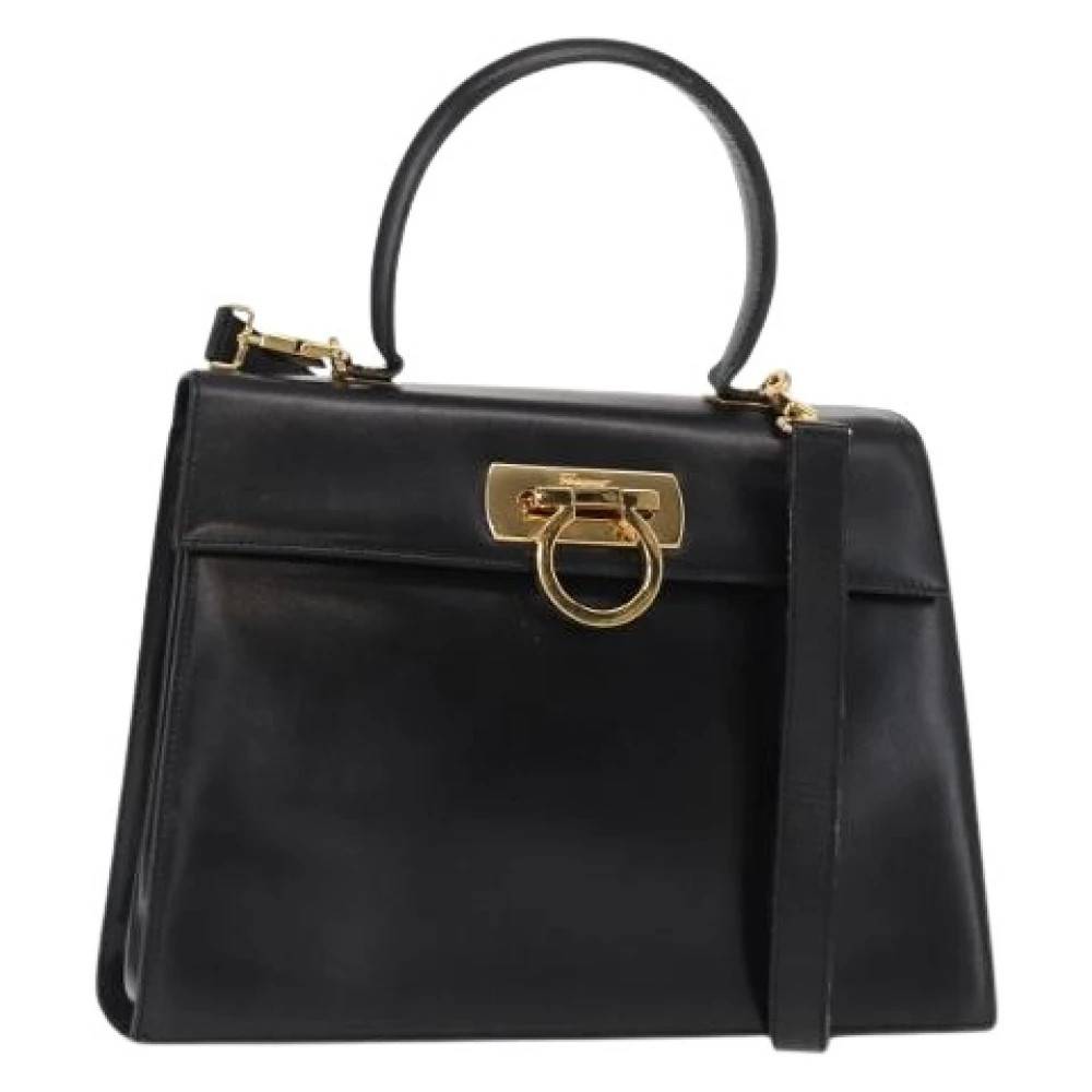 Salvatore Ferragamo Pre-owned Pre-owned Håndtaske - Vintage - Dame - Sort - ONE SIZE - Læder