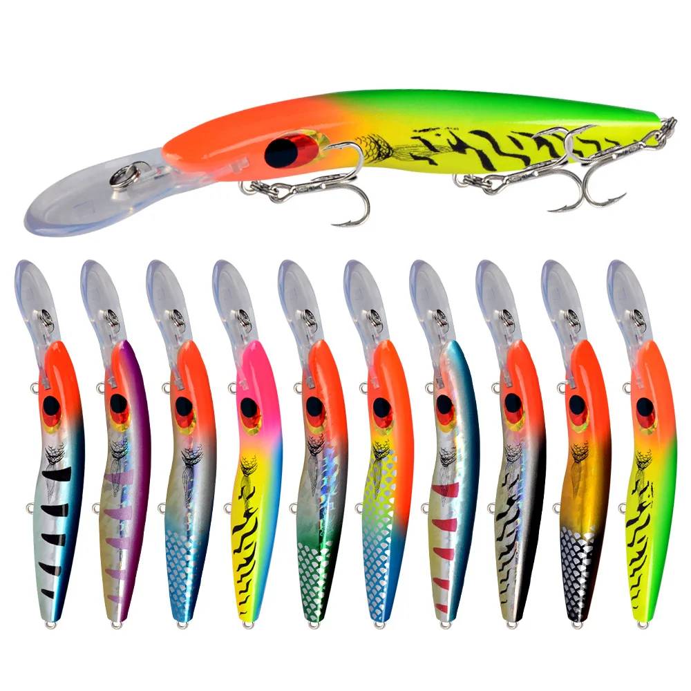 Vivid Deep Diving 8M+ Big Minnow Wobbler 10 Color Fishing Lures Simulate Artificial Hard Bait for Freshwater Carnivorous Fish
