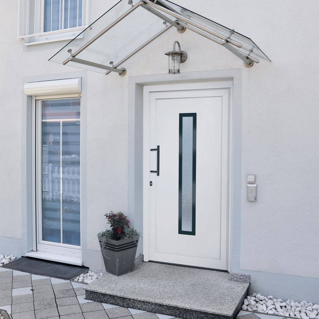vidaXL Ytterdörr vit 98x208 cm PVC