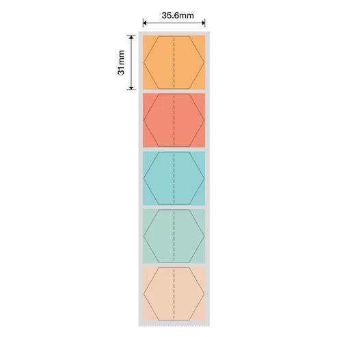 NIIMBOT Etiketter Klistermärken B1 / B21 / B3-serien 35,6 x 31 mm / 220 st / Hexagondesign
