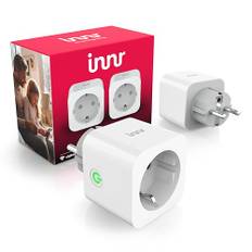 Innr Zigbee-uttag, smart uttag med elmätare, kompatibel med Philips Hue*, Alexa, Google Home och SmartThings, smart kontakt med röststyrning, 2-pack