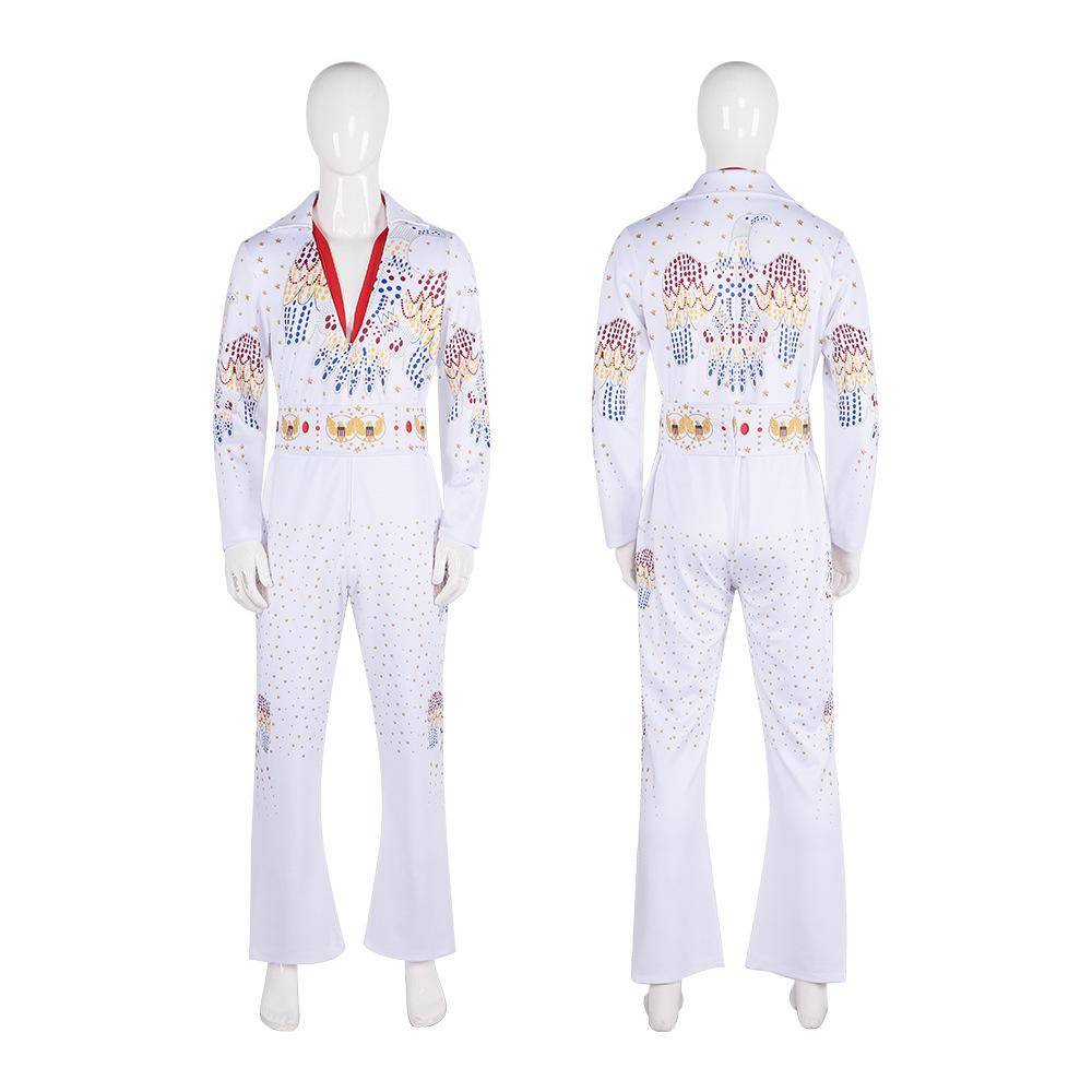 Halloween Ny Rock Sångare Elvis Cos Kostym Scen Rollspel Klädsel Cosplay Prestanda Uniform cm