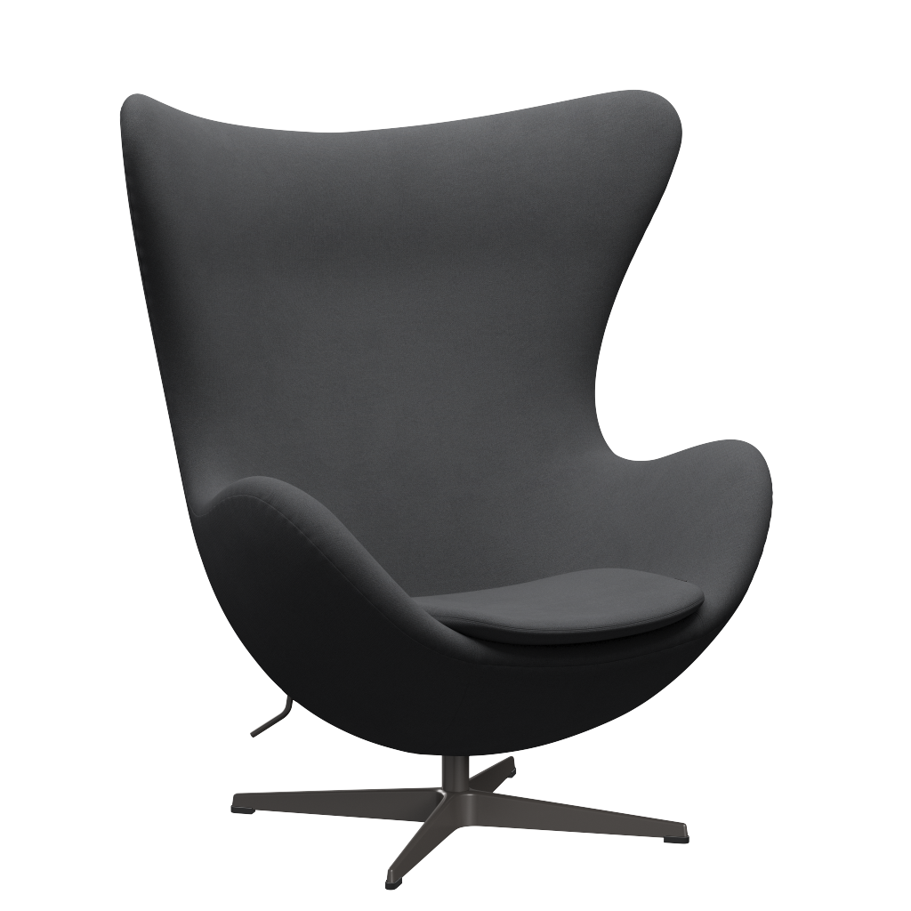 3316 Ægget loungestol, stel i warm graphite af Arne Jacobsen Christianshavn - 1172 Grey Uni - Jacobsen Plus