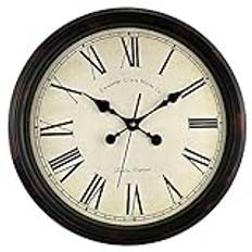 DIYZON Rund klassisk väggklocka tyst tickar ej 40 cm extra stor kvalitet kvarts vintage klocka, Rom retro dekorativ klocka batteridrift, lätt att läsa för hem kök vardagsrum/restaurang