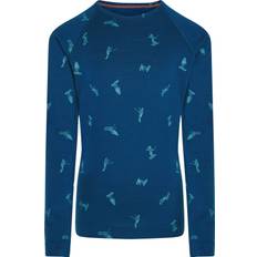 Icebreaker Kids' Merino 200 Oasis Long Sleeve Crewe Snow Day Atlantis/Topaz, 8