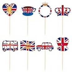 Kings Coronation Decorations Union Cake Decorations Kings Charles Coronation Decorations King Charles III Coronation Cupcake Toppers (80st Total) Y-00220-4