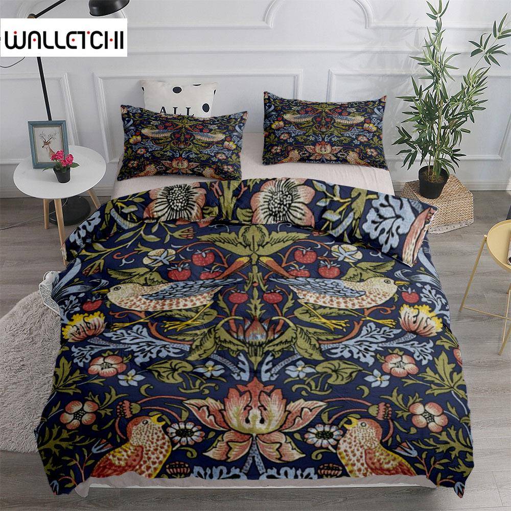 William Morris Viktorianskt Påslakanset King Queen Dubbel Full Twin Singel Storlek Sänglinneset