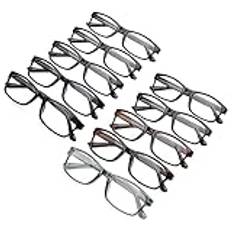 10-pack läsglasögon kvinnor och män, mode glasögon, svart ram, värdeläsare, (+1,50) +4.00