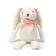 FLUFFYFUN Gosedjur, hare vit, 18 cm, plyschhare baby med ekologisk bomull, mjukisdjur för nyfödd