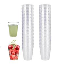 Jesdavan dessertskålar plast 50 st, 90 ml mini dessertkoppar fingermatskålar, återanvändbara dessertkoppar, dessertglas, klara återanvändbara för mousse pudding, glass, desserter (8 x 5 cm)