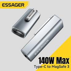 Essager PD 140W Magnetic USB C TO Magsafe3 OTG Adapter Fast Charging For Macbook mörkgrå färg