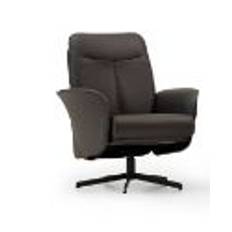 Mogens Hansen Resto AIR Lav Drejestol L SH: 43 cm - Sort Preston Læder/Sort Sokkel