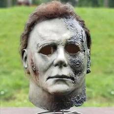 Cosplay Mask Herr Latex Hjälm Blodig Mördare Demon Läskig Hjälm Karneval Kostym Fest Rekvisita För Vuxna - Grå (En-Storlek)