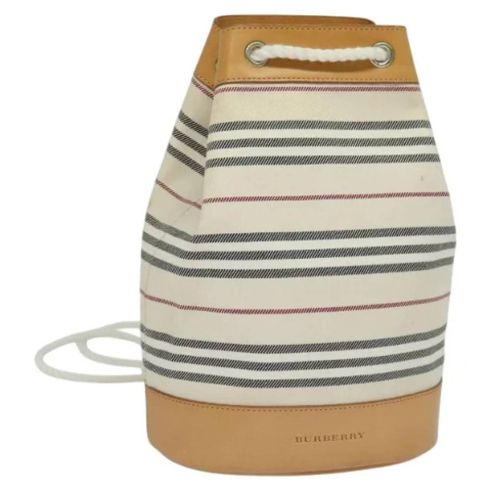 Burberry Vintage Pre-owned Canvas skuldertasker - Vintage - Dame - Hvid - ONE SIZE - Uld