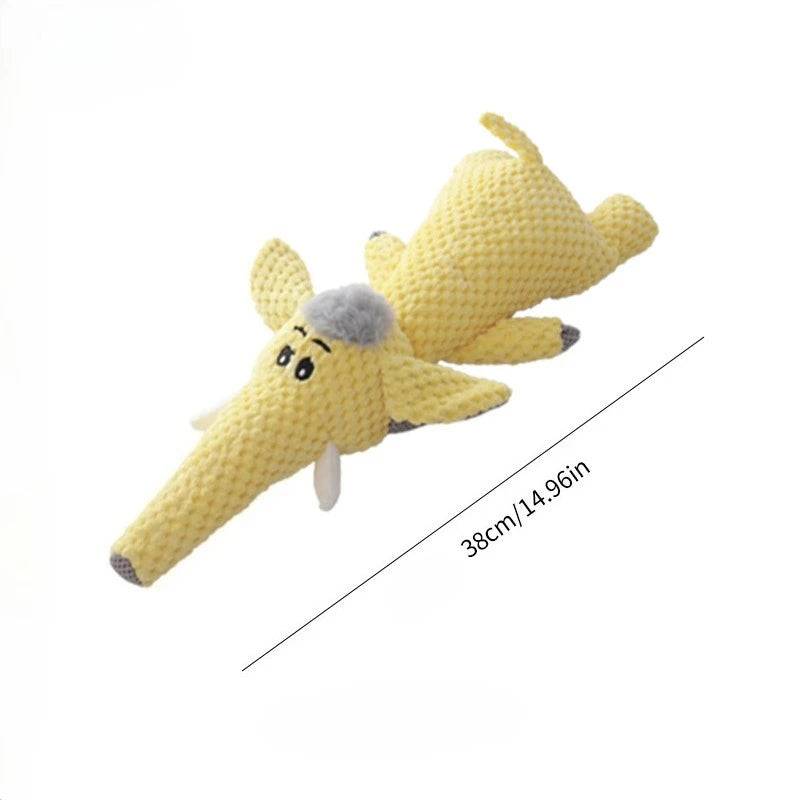 Plush Squeaky Dog Toy - Durable Animal Chew Toy for Small & Large Dogs - Elephant