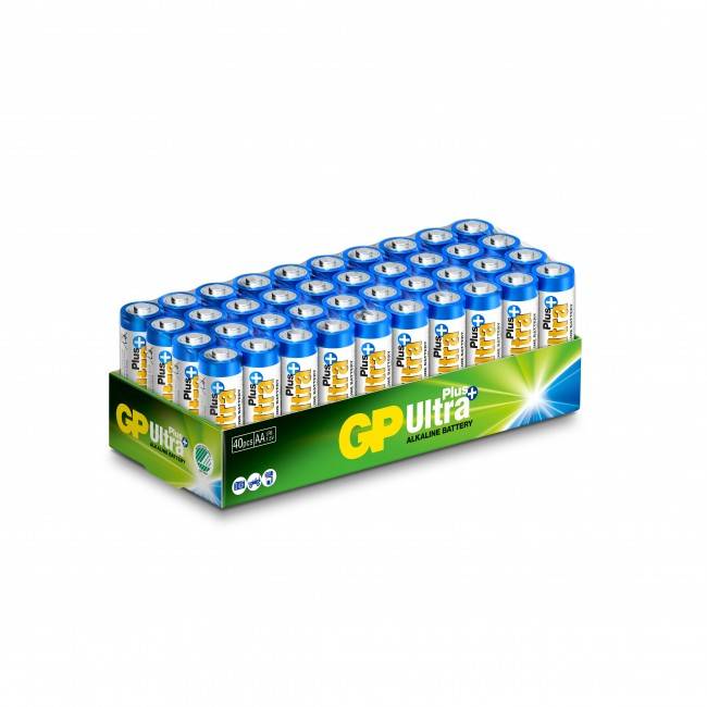 GP Ultra Plus Alkaline AA-batteri, 15AUP/LR6, 40-pack
