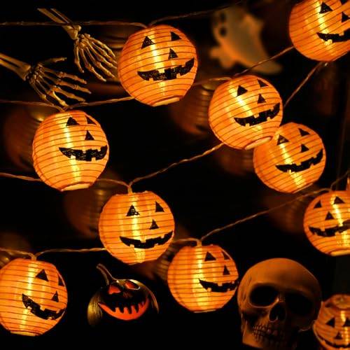 Smilfree Halloween Lichterkette, 2M 10 LED Kürbis Batteriebetrieben